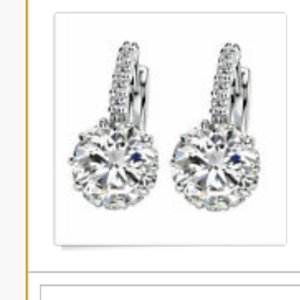 SilvervFaux Diamond Round Dangle Earrings